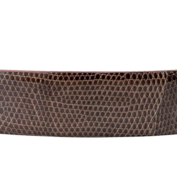 Vintage JM Sterling Silver 925 Lizard Belt Buckle Genuine Lizard Brown Size 34 main image 7